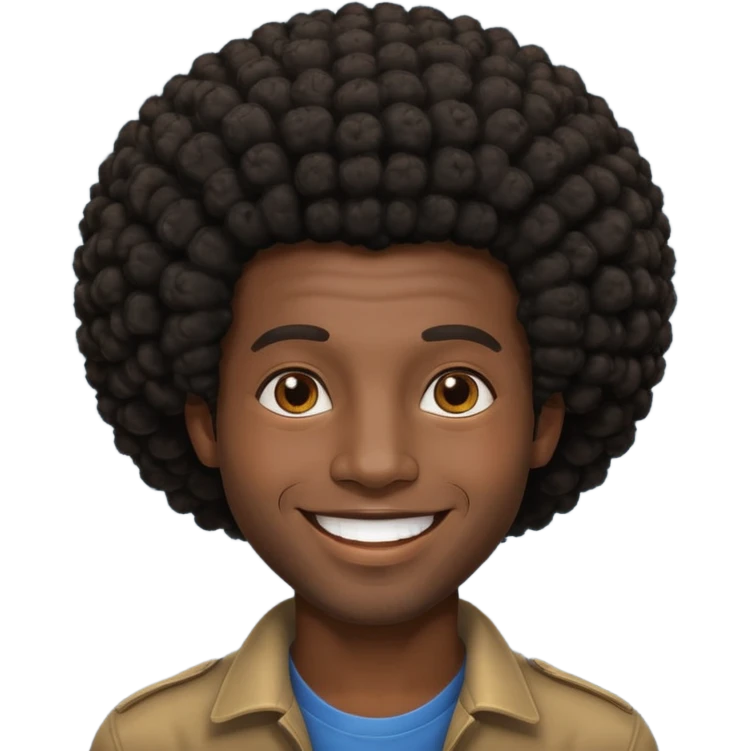 Black men hairstyle afro emoji