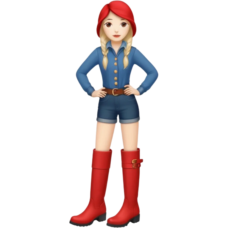 woman's red long boots emoji