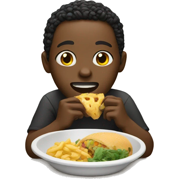 black person eating  emoji