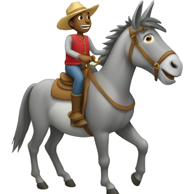 Donkey riding a horse emoji
