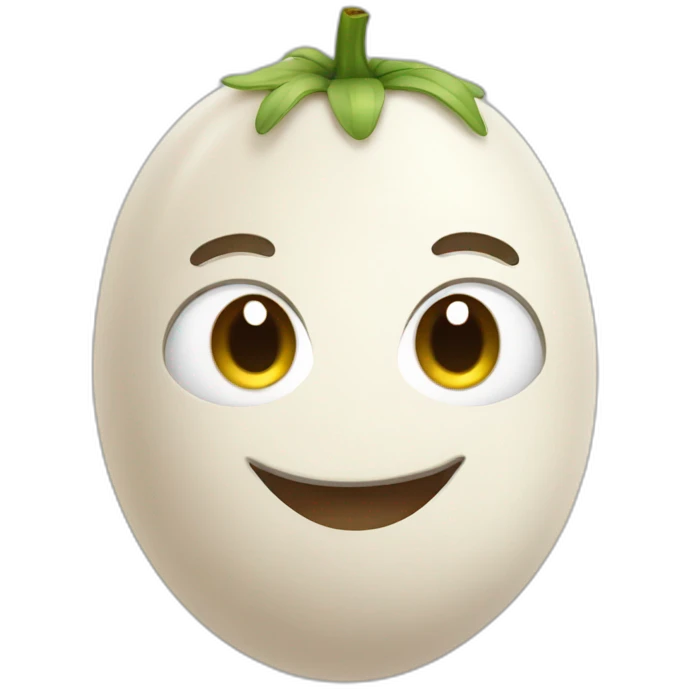 Cute White bean with a face emoji