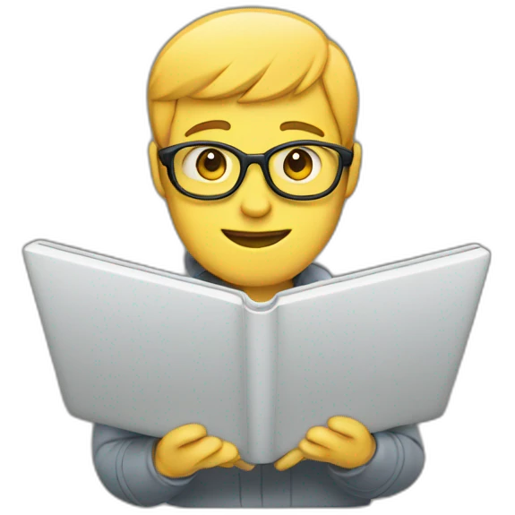 Students with mac book emoji