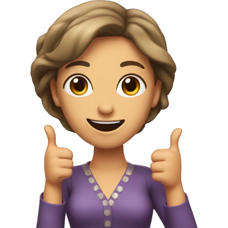 lady with two thumbs up emoji