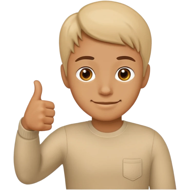 thumbs up closeup light beige sleeve emoji