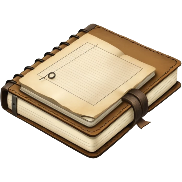 A heavily used field notebook emoji