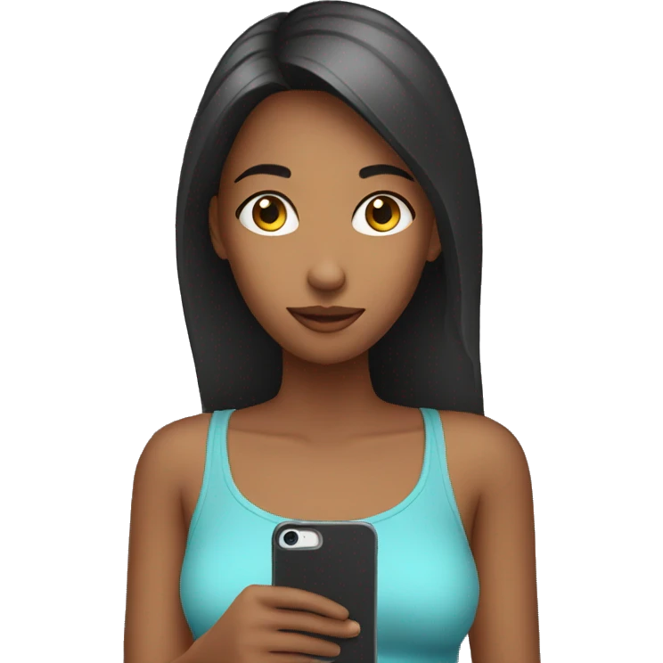 girl looking a phone emoji