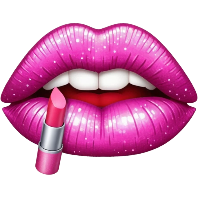 glitter pink mark of lipstick kiss emoji