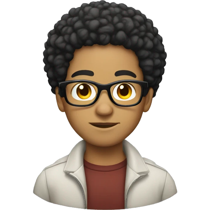 Lightskin nerd with Afro emoji