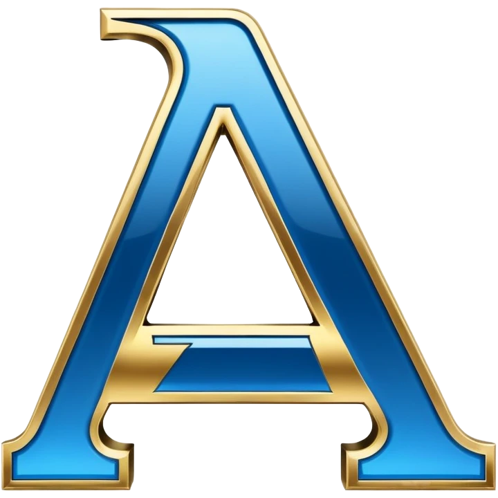Bold Black-Blue-White-Gold Font Letter “A” emoji