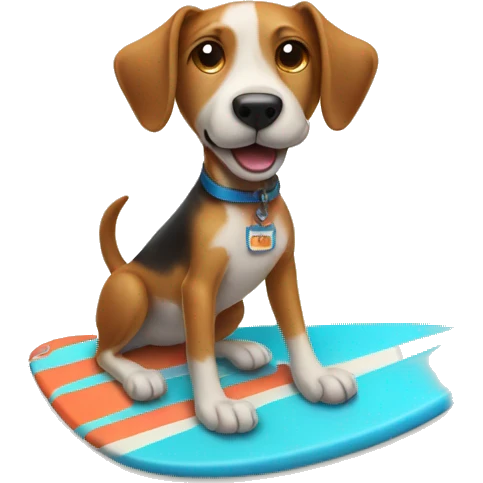 dog on a surf board emoji