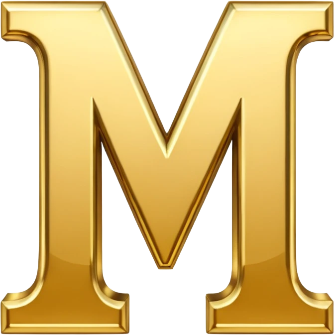 letter M in gold emoji