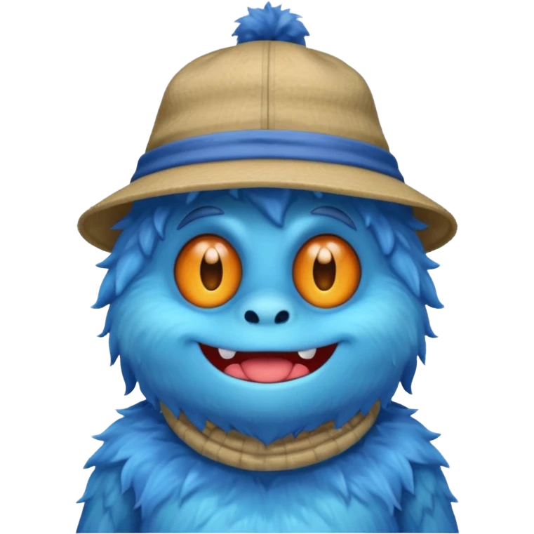blue monster with hat and shirt emoji