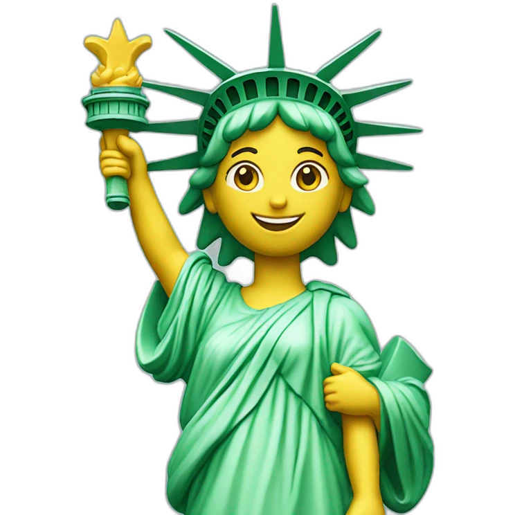 statue of liberty on wave emoji