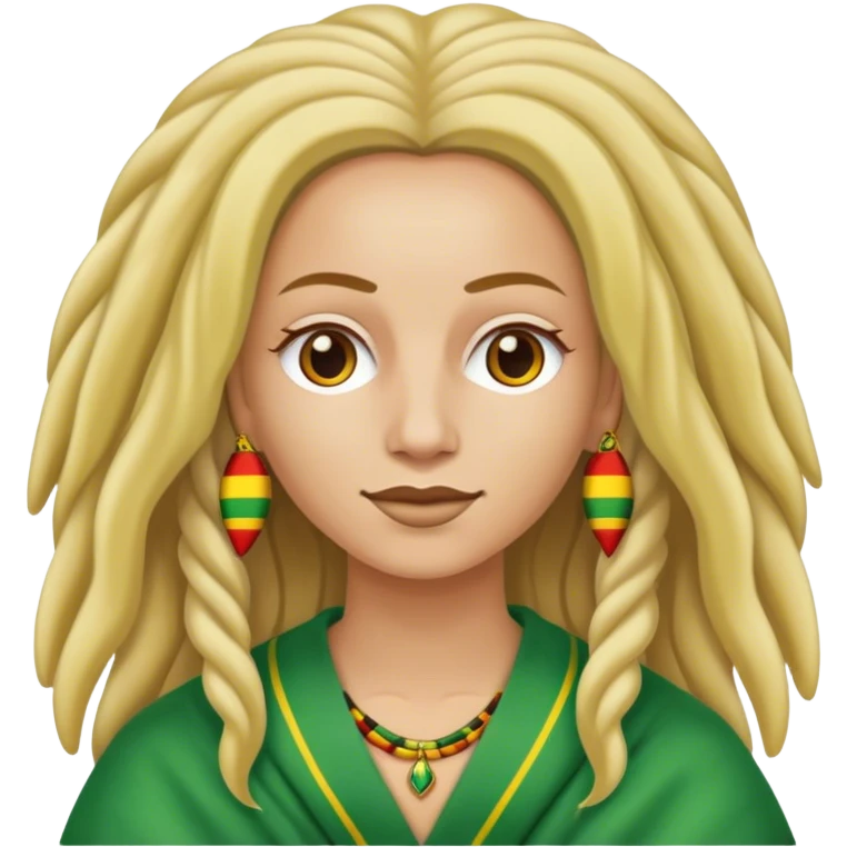 Een blonde vrouw verkleed als rastafari die heel erg aan het huilen is emoji