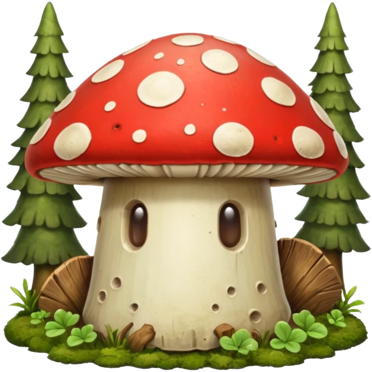 forest warrior mushroom shield object icon, rugged mushroom-cap shield, moss details, natural fantasy look, 3D cartoon, mobile game icon style, centered, clean background, no text, no watermark
 
 emoji