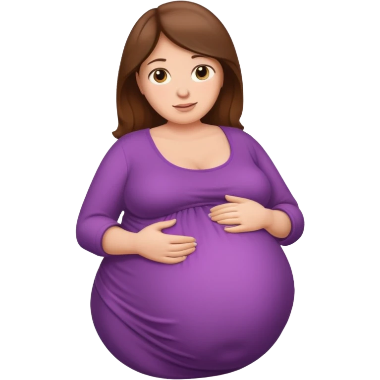 very heavily pregnant overdue woman with super  large belly emoji
