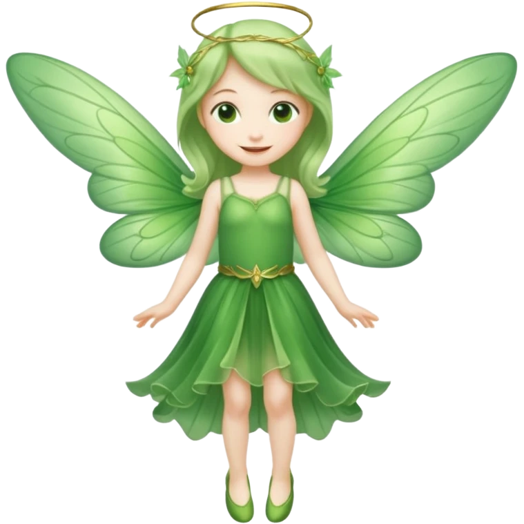 full body of little green fairy emoji