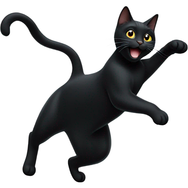 Black cat dancing emoji