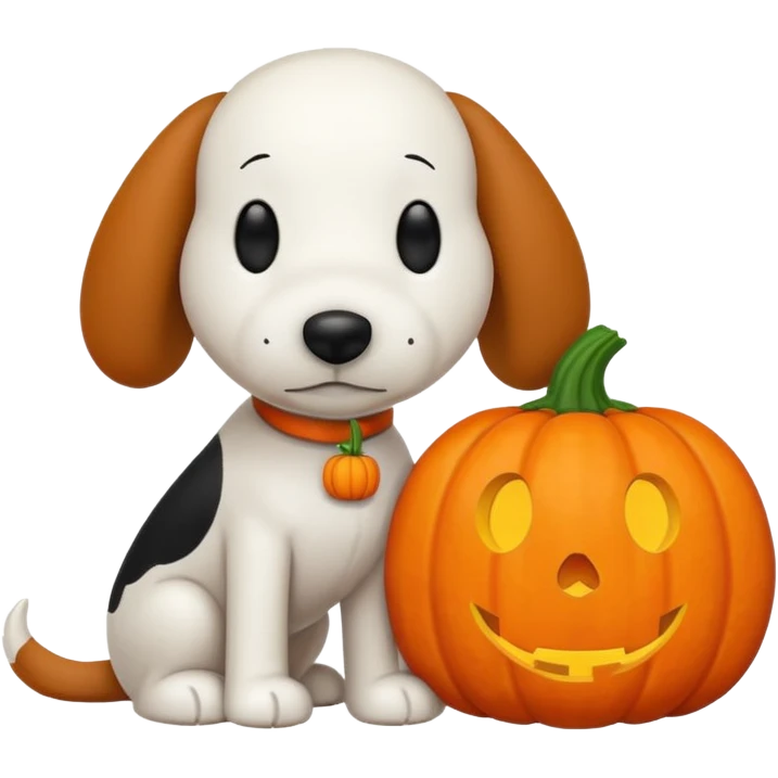 Snoopy dog with pumpkin emoji