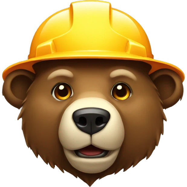 bear head in a hardhat emoji
