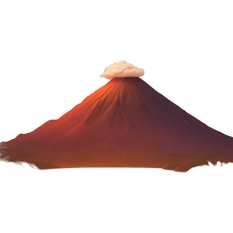 calm volcano, relief, sunset, golden hour emoji