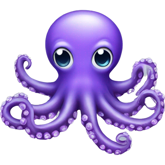 Silver Sparking Purple octopus  emoji