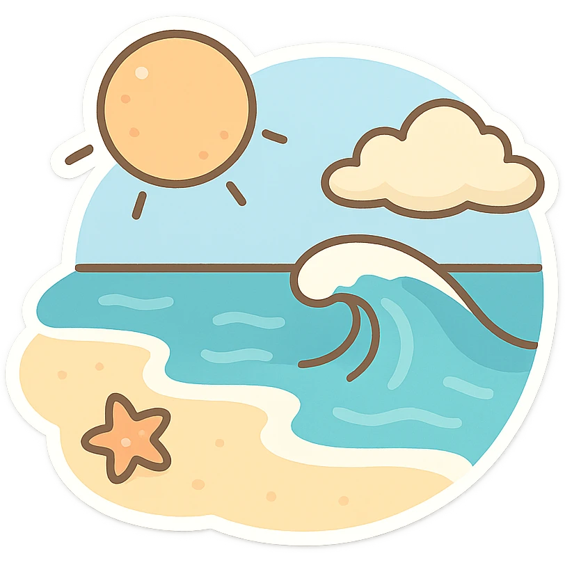 大海与海滩 emoji