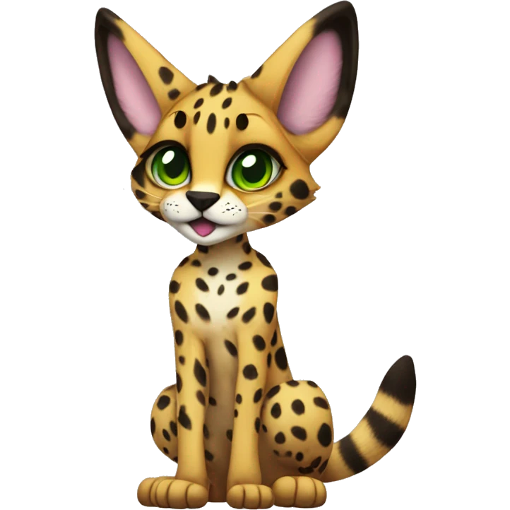 Anthro Epic Edgy Colorful Serval-Vernid full body emoji