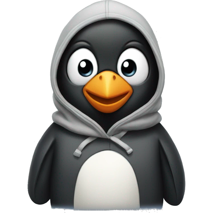 penguin wearing a hoodie emoji