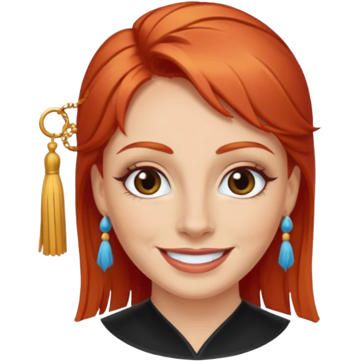 red-haired eyebrow artist with tassels emoji