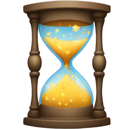 Hourglass with stars exploding emoji
