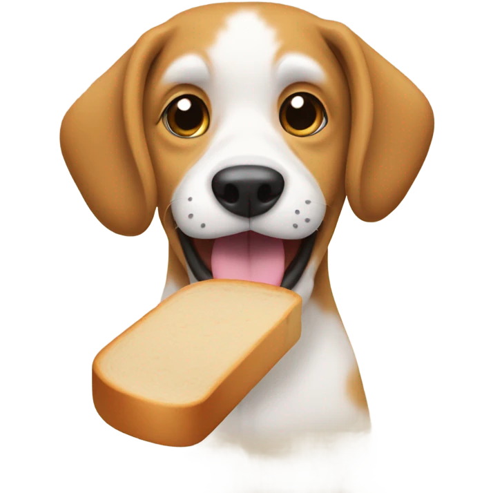 Dog eating bread emoji