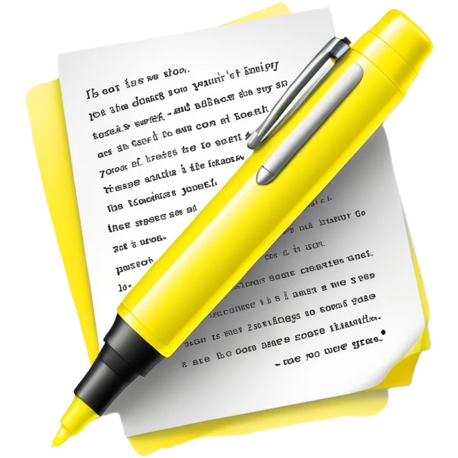 highlighter pen marking text on paper emoji