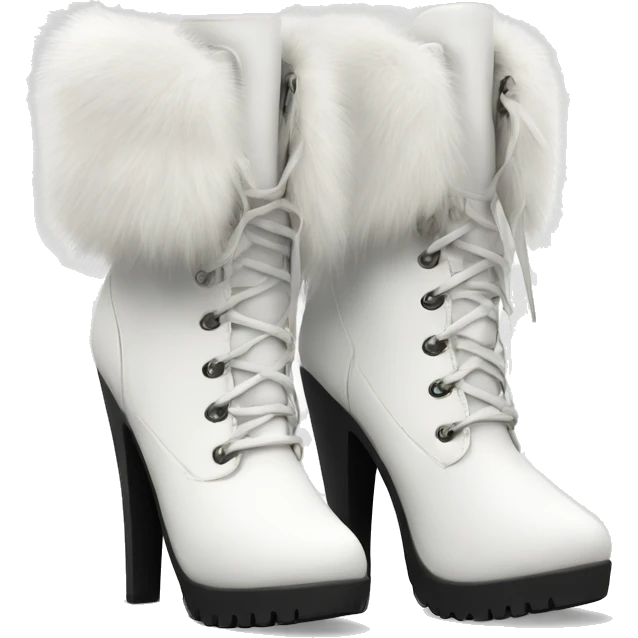 White high heel boots with fur emoji