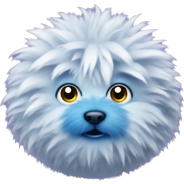 blue fluffy ball with purple spots emoji