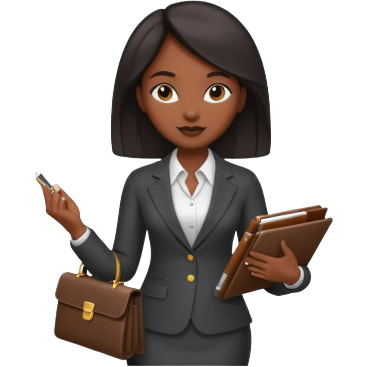 a financier black skin girl with a portfolio emoji