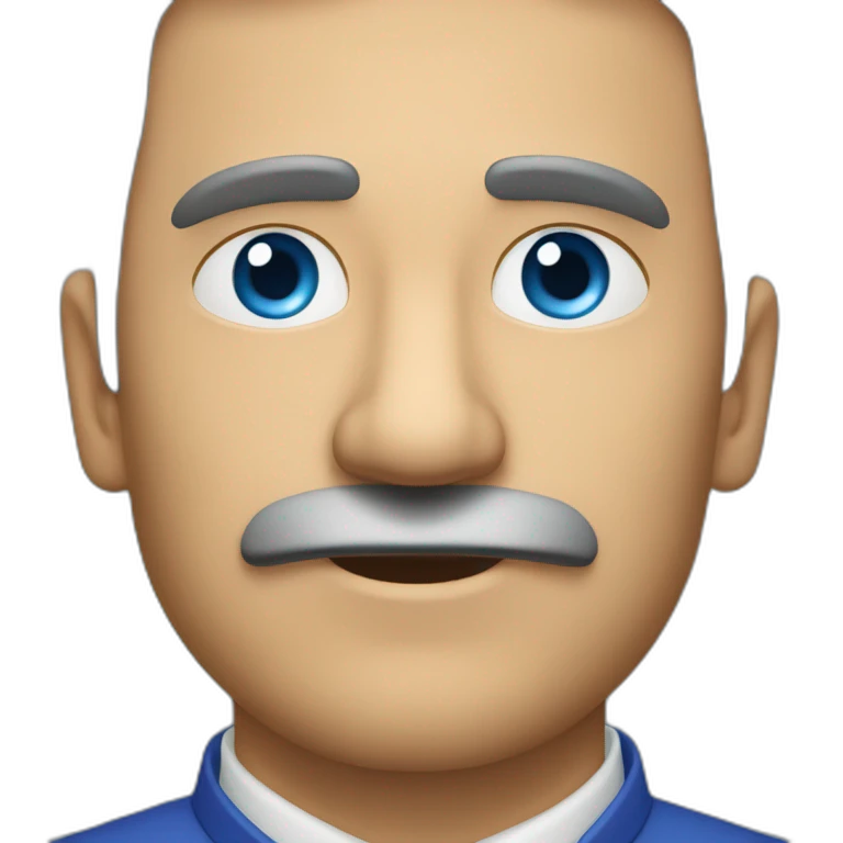 Señor calvo ojos azules emoji