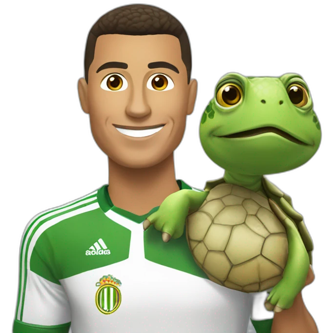 Ronaldo avec une tortue  emoji