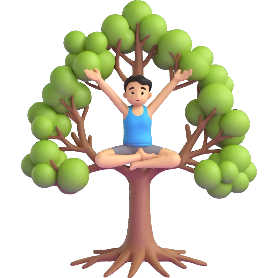 person in tree pose yoga emoji