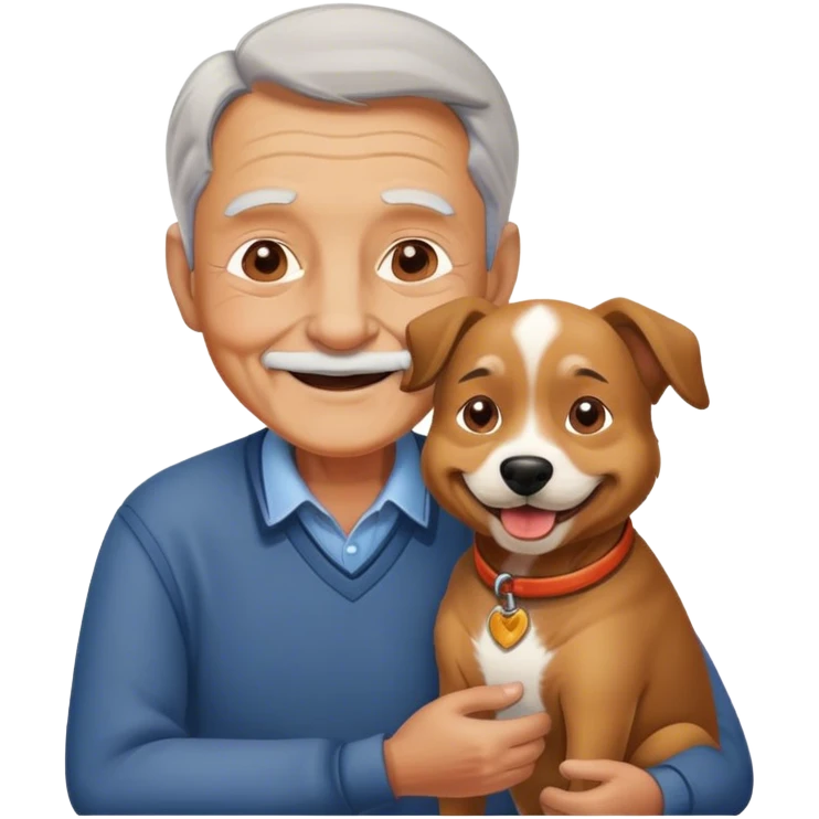 old man with dog emoji