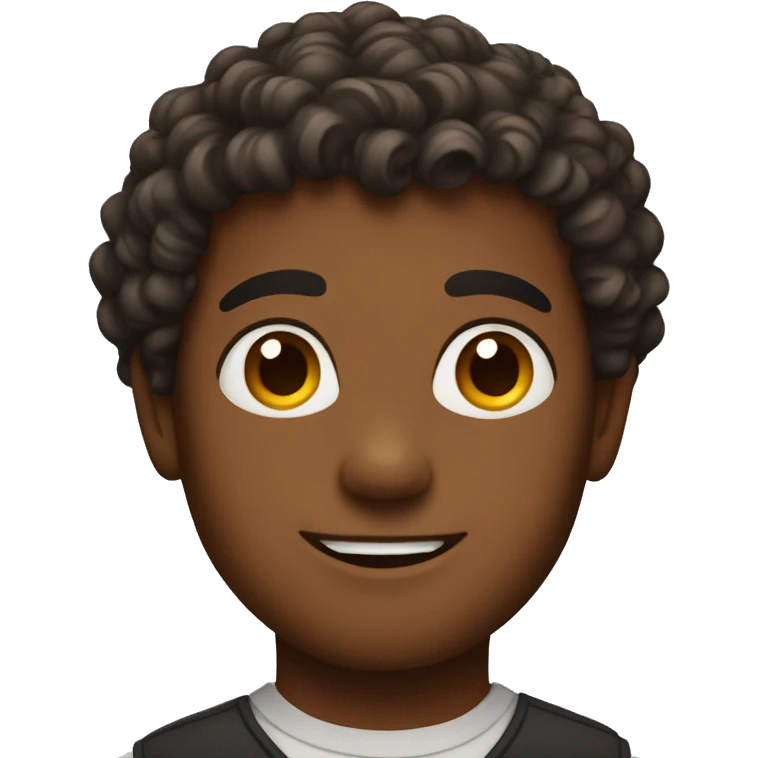 rich brown boy with curly hair emoji
