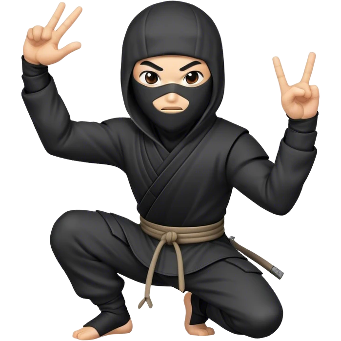Ninja doing gang signs emoji