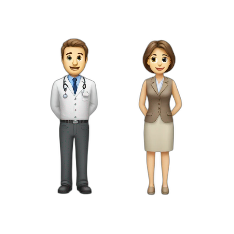Une entretien professionnel entre un homme et une femme emoji
