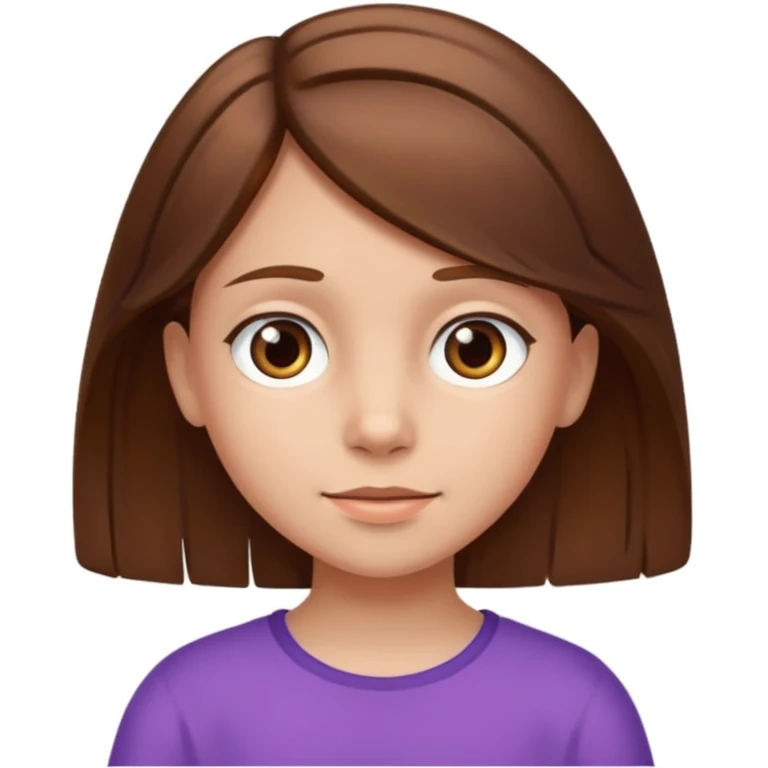 Niña de 9 años  con pelo marrón  emoji