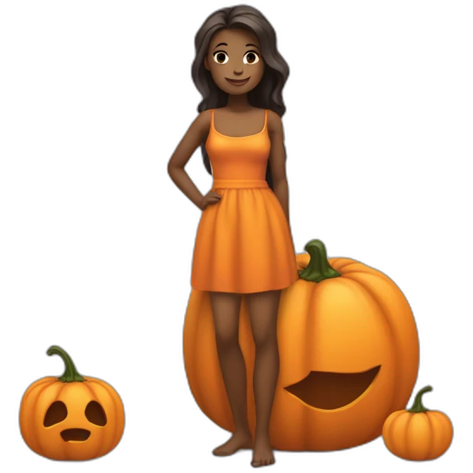 Femme avec un corps de citrouille  emoji