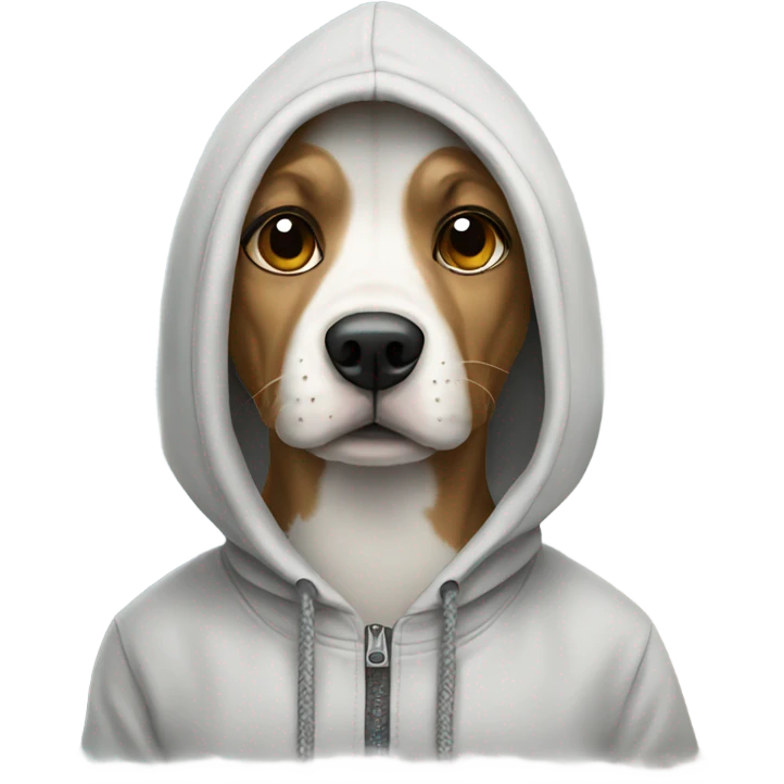 Dog wearing a hoodie emoji