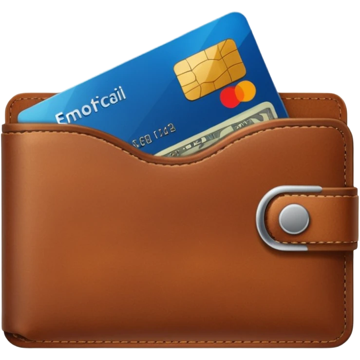 portefeuille marron avec billet et carte bancaire emoji