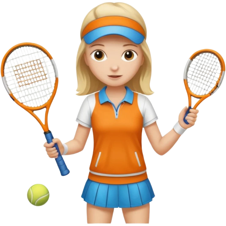 white young girl playing tennis emoji