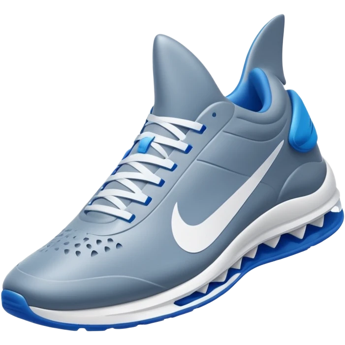 shark with blue Nike sneakers emoji