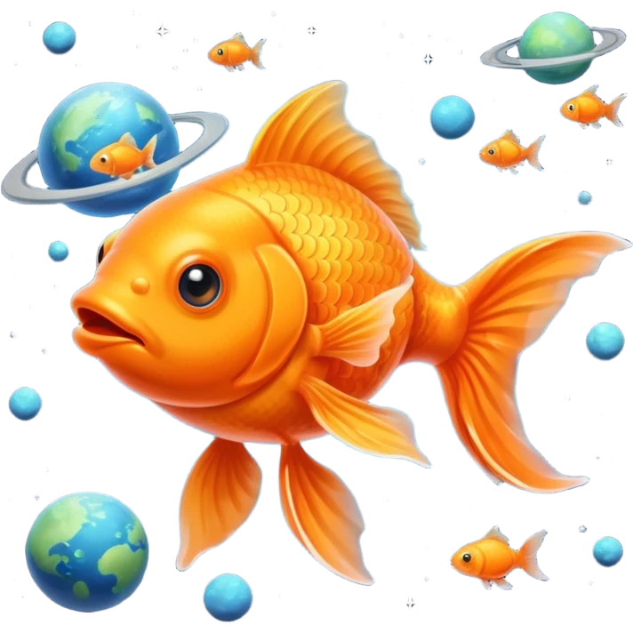 A goldfish in the solar system  emoji